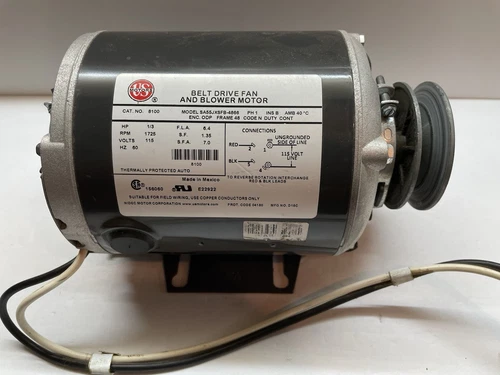US Motors Belt Drive Fan & Blower Motor SA55JXSFB-4866 Used