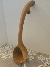 Vintage Scandanavian Wooden Ladle Spoon Soup Server 17"