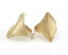 Rhombus Ring Dotted Adjustable Ring Raw brass 18mm 8US inner size 3276