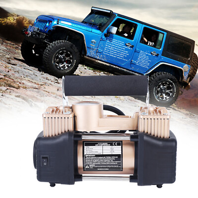 Heavy Duty 150PSI Air Tire Pump Inflator Car Truck Compressor Double Cylinder