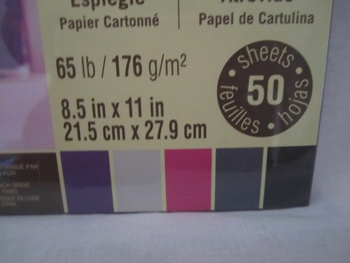 RECOLLECTIONS CARDSTOCK Paper 8 1/2" x 11" 50 Sheets 65 lb 5 COLOR PACK U PICK - Picture 63 of 82