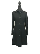 J. Crew Classic Lady Day Coat Double Cloth Wool Thinsulate Size 4 Black Warm