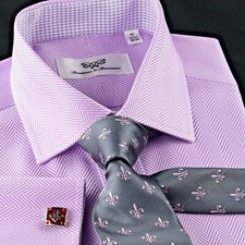 Purple Fleur-De-Lis Tie 3.15 Inch Tie Floral Designer Style Flower Fashion