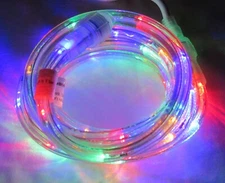 LED Rope Light 9Ft 120V 2-Wire 1/2" Multi Color Red Blue Yellow Green Christmas