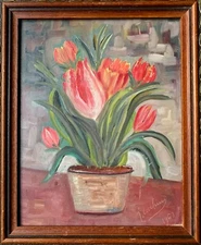 20th Century Beautiful Italian School Expressionism Original Oil Painting