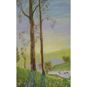 Détails Sur Original Bas Evening Sun Golden Tree Valley Paysage Anglais Pastel Dessin Afficher Le Titre Dorigine
