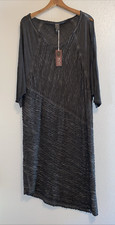 XCVI Gray Textured Cold-Shoulder Rope-Trim Knit Dress Trella Size Large NWT