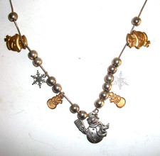 Classic Frosty The Snowman Snowflakes 24" Charms Neckless w/ 7 Charms