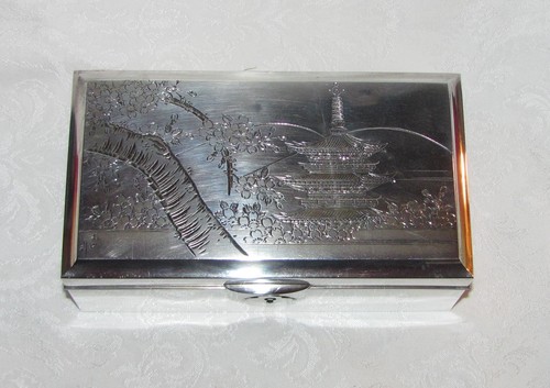 Vintage Japanese Sterling Silver Jewelry Box Circa 1940 Signed - Picture 17 of 18