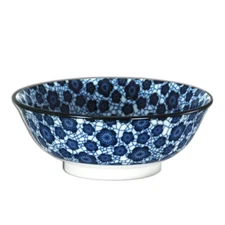 SET of 2 Japanese Ramen Noodle Rice Bowls 7.5"D Porcelain Ume Plum Made in Japan