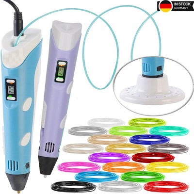 3D Druckstift 3D Stifte Set PLA/ABS Filament 1.75mm DIY Kinder Mit LCD+3M Farben