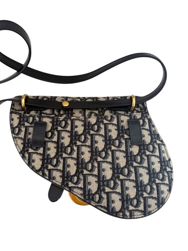 Authentifizierte Christian Dior schräge blaue Monogramm Sattel Schulter Crossbody Tasche - Bild 2 von 13
