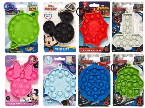 Disney & Marvel Avengers Fidget Poppers Pop It Stress Character Toy Keyring - Picture 1 of 16