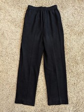 St. John by Marie Gray Size 10 Pleat Front Knit Pants- Black