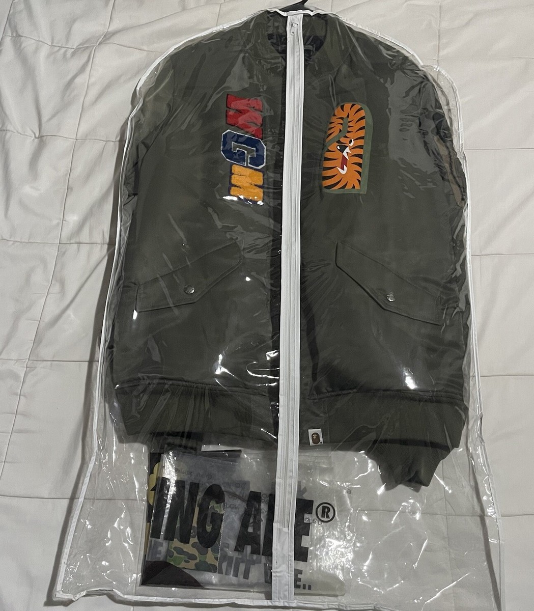 BAPE MA-1 Olive Green bomber Jacket XL | eBay