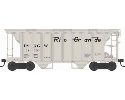 Tolva cubierta Bowser #43258 escala HO 70 toneladas 2 bahías D&RGW Rio Grande #18362 nueva en caja | Zustand: New