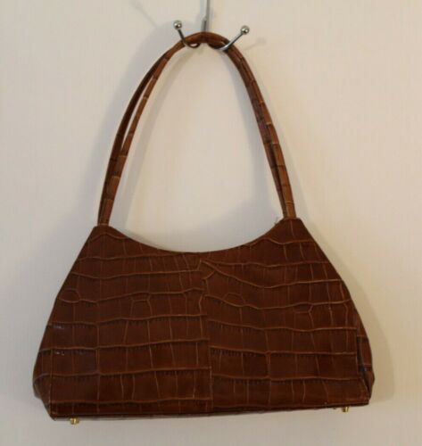 MONSAC Original Brown Crocodile Leather Handbag/Purse - Good Condition - Picture 1 of 11