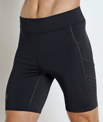 UNDER ARMOUR Speedpocket Half Tights Fitted Black Running