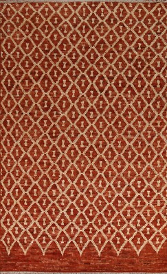 Diamond Design Moroccan Berber Area Rug 7'x10' Wool Hand-knotted Oriental Carpet