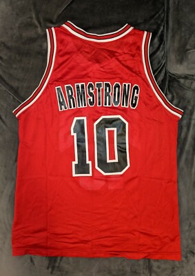 BJ ARMSTRONG Champion CHICAGO BULLS Red Jersey 48 NBA Rodman