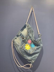 vintage denim backpack
