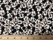 DISNEY MICKEY MOUSE PACKED FACES PINK 1/4 Yard 9 x 44 100 Cotton Fabric New