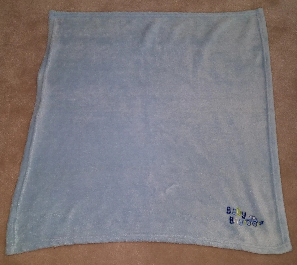 Cutie Pie 男宝宝汽车蓝色抓绒安全毯 Lovey 30 x 30 英寸柔软 — 第 4/4 张图片