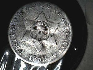1853 Three 3 Cent Silver