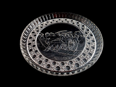 EAPG CO-OPERATIVE FLINT GLASS no 130 Clear Glass BALKY MULE TRAY PLATTER ca 1887