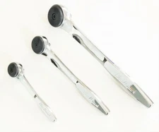 3pc BLACKHAWK PROTO THIN PROFILE FULLY POLISHED RATCHET SET 72 TOOTH 1/4 3/8 1/2