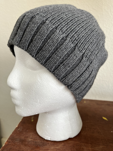 Lands End Beanie Womens size S/M Cotton & Wool Gray - Picture 2 of 3