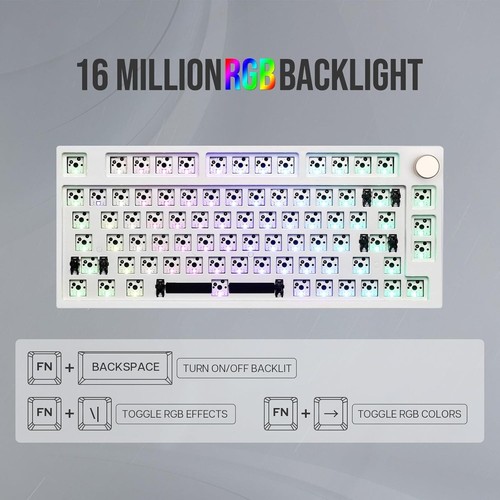 Clavier mécanique RGB filaire EPOMAKER TH80 Pro 75% échangeable à chaud - Photo 7/9