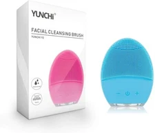 Sonic Facial Cleansing Brush YUNCHI Food Grade Silicone Waterproof Red WC02_R