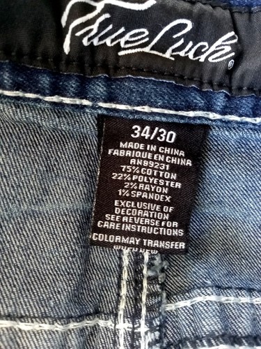 True Luck "Full Blast" Mens Size 34/30 Stitched/Fade Blue Jeans New w/tags - Picture 4 of 8