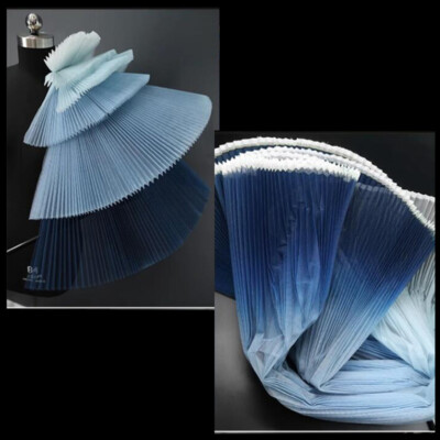 Gradient Hard Mesh Pleated Fabric Organ Crinkle Wedding DIY Decorations Fabric