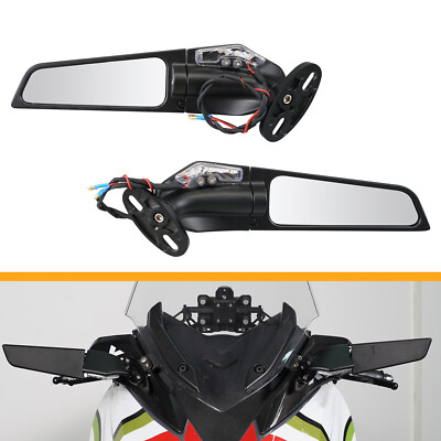 Black Rear Side Mirrors Fit 2004-2006 Yamaha R1 (YZF-R1) - Left & Right Pair, OEM Style