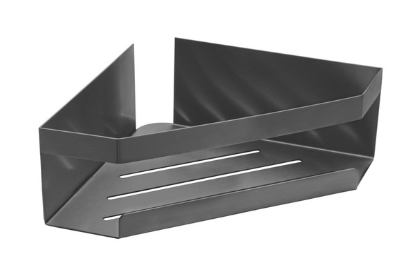 SchÖNer Wohnen-Kollektion Eckablage Meleto Gun-Metal Grey Duschregal Ohne Bohren-image