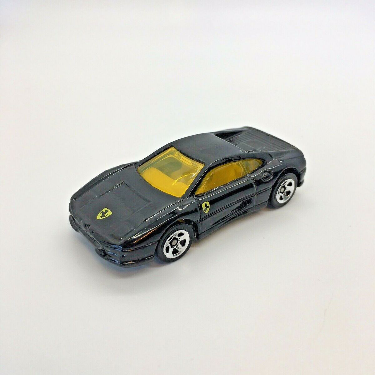 1995 Hot Wheels Ferrari 355 Black Yellow Windows Loose Die 1995 Hot Wheels Ferrari 355 Black Yellow Windows Loose Die