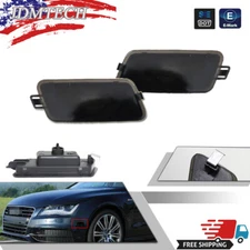 2X Smoke Lens Front Side Marker Lights Assembly For 12-17 Audi A7 Quattro RS7 S7