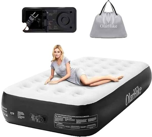 JOSEN Inflatable Toddler Travel Bed With Electric Pump - Portable Blow-Up Mattress With Sides, For Travel, Camping, Hotels