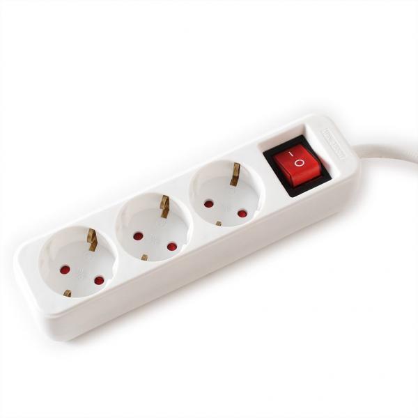 3724612 Value VALUE POWER STRIP, 3X, CON INTERRUTTORI, BIANCO, 3M, SHUKO