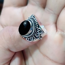 Black Onyx Natural Gemstone 925 Sterling Silver Beauty Ring New Looking Jewelry
