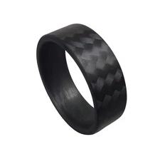 100% Carbon Fiber Twill Matte Ring - Handcrafted -Made in USA- sizes 4-16
