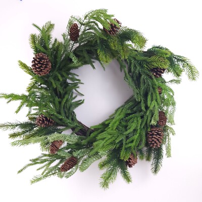 24'' Real Feel Pine, Spruce, and Juniper Wreath by Valerie Holiday Decor