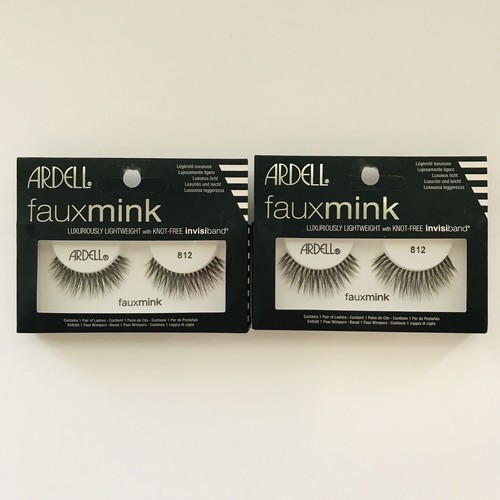 2 pair Ardell Faux Mink False Eyelashes #812 BLACK - Picture 3 of 7