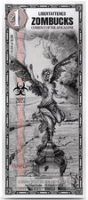 ZOMBUCKS LIBERTATTERED - Silverback 1/1000 OZ .999 Silver Note Limited Edition