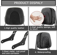 Backrest Sissy Bar Luggage Rack Fit For Kawasaki Vulcan S VN650 EN650 2015-2024