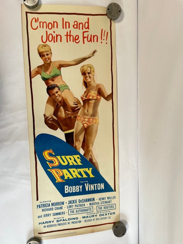 Vtg Surf Party Movie Poster 1964 Bobby Vinton Beach Party Film Original (#2)