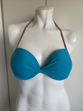 Aerie size 34B push-up underwire blue bikini swimsuit top spaghetti straps