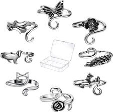 8 Pieces Crochet Tension Rings for Crocheting Yarn Guide Ring for Finger Yarn Cr